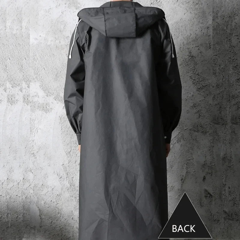 Extended and Thickened Fishing Poncho Waterproof Men's Raincoat Windproof Hood Raincoats for Rain Umbrella Biker Resistant Coat