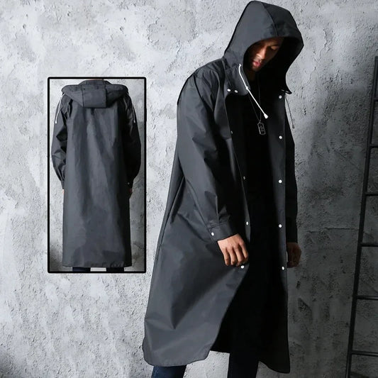 Extended and Thickened Fishing Poncho Waterproof Men's Raincoat Windproof Hood Raincoats for Rain Umbrella Biker Resistant Coat
