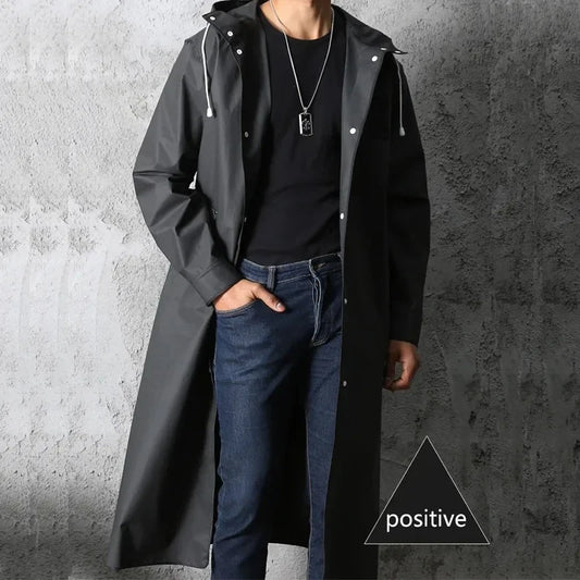 Extended and Thickened Fishing Poncho Waterproof Men's Raincoat Windproof Hood Raincoats for Rain Umbrella Biker Resistant Coat